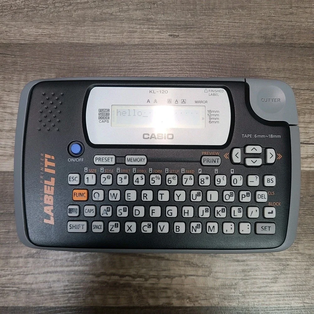 Casio EZ Label Printer Label It‎ KL-120 - TESTED WORKING W/ 12mm Label Tape